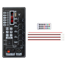 50W Stereo Amplifier Board W/ Display, Metal Case, 2.X25W 7.4-12V Input, Power Cable, Bluetooth5.0/USB/AUX