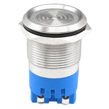 19/22MM 304 Stainless Steel Metal Buzzer 110 DB IP67 Waterproof Intermittent Beep Alarms with Red Flash Lamp 24V 22mm