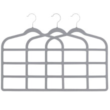 Hangers, Space-Saving Multi-Tier Closet Organizers for,Trousers, Skirts, Scarves,Non-Slip Vertical Storage Grey