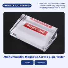 Soporte de Exhibición de Letreros Acrílicos Magnéticos de 70x40 mm, Soporte para Tarjetas de Nombre de Menú, Etiquetas de Precio para Mesas