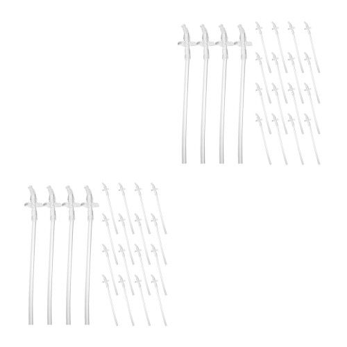 2Sets Sichere Lange Wiederverwendbare Trinkhalme Aus Silikon Für Babys 2