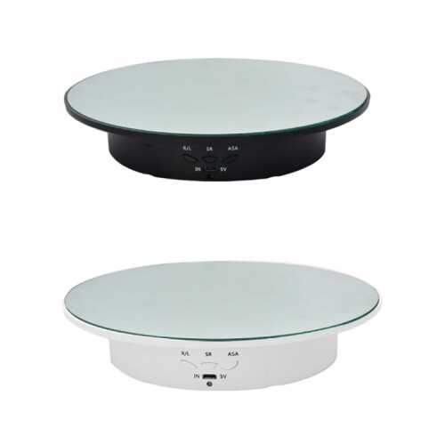 20Cm Compatible Remote Control Electric Turntable Live Streaming Rotating Display Stand (White) :white Surprise Gift 1