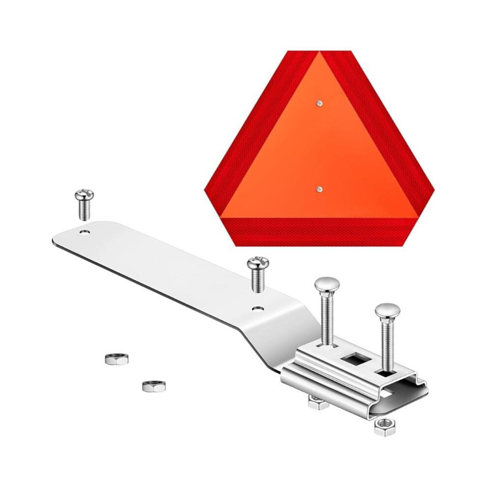 Slow Vehicle Warning Triangle With Mounting Hardware Aluminum Alloy Reflective Warning Signs For Farm Equipment Trailers 6033833545084