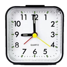 Small Analog Travel Alarm Clock,Battery Operated Desk Shelf Clock,Quieter Bedside Alarm,Easy-to-Read for Bedroom Kitchen