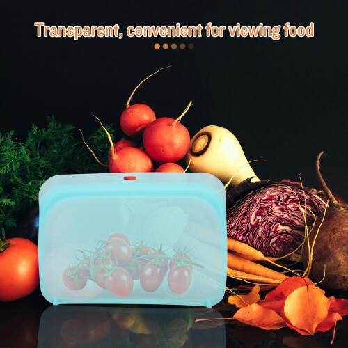 3Sacs De Stockage En Silicone Vert Réutilisables, Aliments 2