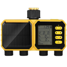 Controlador de Irrigação de 4 Zonas com Sensor de Chuva Automático Alimentado Por Energia Solar para Jardim de Grama Livesto (Sem-APP)