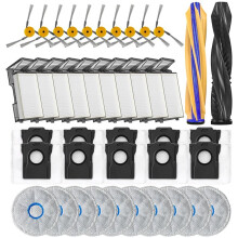 Replacement Accessories Kit for X60 Max Ultra ,1 Main Brush 10 HEPA Filter 10 Mop Pad 10 Side Brush 10 Dust Bag