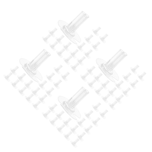 120Pcs Self-Adhesive Clear Flower Base Stand Plastic with 3 Slots 2