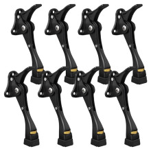 Kickdown Door Stoppers,Heavy Duty Adjustable Door Stop for Bottom of Door,Aluminum Alloy Holder with Rubber Tip 8Pack