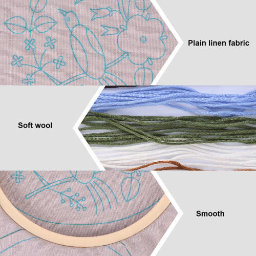 1Set Embroidered Coin Wallet DIY Kit Durable Fabric Pouch Assorted 2
