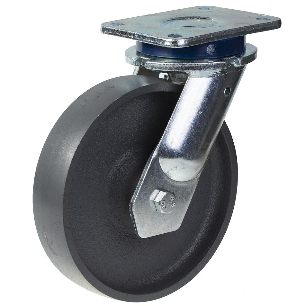 200Mm Swivel Castor With Grey Cast Iron Wheel 5056116803191