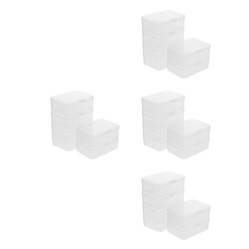 24Pcs Transparent Plastic Storage Boxes Stackable Mini Card Organizers 1