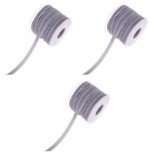 3Rouleaux Rubans Tissus Gris Durables Pour Cadeaux DIY