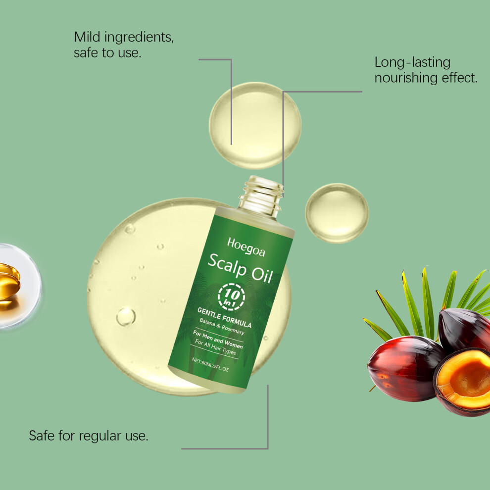 HOEGOA rosemary hair care essential oil, gentle moisturizing care, smooth hair, aromatic hair care oil
