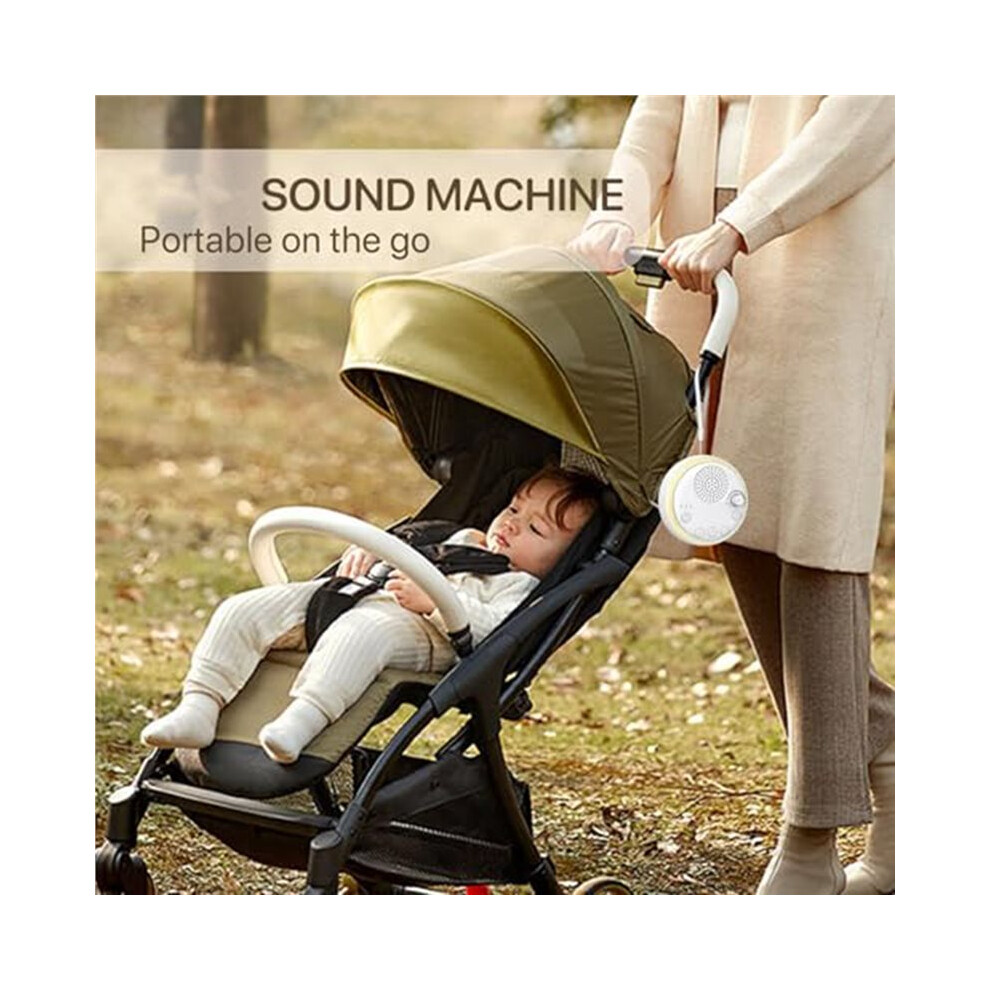 Sound Machine For Baby Sleeping, 16Soothing Sounds, Night Portable Noise With Timer, Sleep Aid For Newborns Light/White