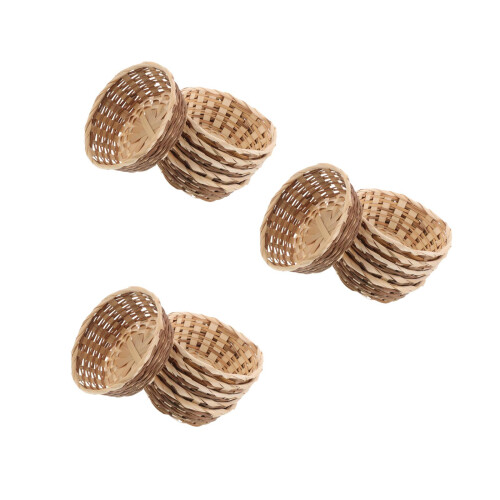 18Pcs Bamboo Craft Egg Basket Breathable Storage Basket for Kitchen 1