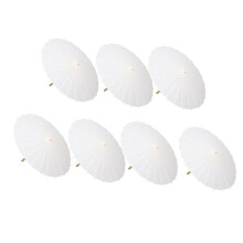 7 Stuks Papieren Parasol Bruiloft Paraplu Party Favor Bamboe Paraplu'S voor Bruids Douche Centerpieces Foto Props 33Inch