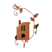 Metal Bird House with Pole Bird Feeder Bird House Pole Bird House Bracket for Outdoors, Yards, Parks