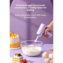 Electric Egg Beater Wireless Electric Food Mixer Handheld Mixer with 3 Speed Settings Baking Dough Cake Cream Milk Whisk