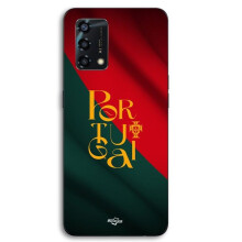 Capa para smartphone - MANIACASE - Oppo A95 - Bandeira de Portugal - Preto - Proteção antichoque