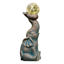 Solar Elephant Statue: Durable Garden Decor Sculpture with Auto /Off Lights for Yard, Patio, and Balcony