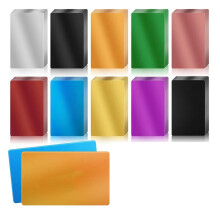 200 Pezzi Grezzi per Incisione su Metallo Foglio di Alluminio Colorato Incisione Laser Biglietti da Visita Incisione Multiuso (10 Colori)