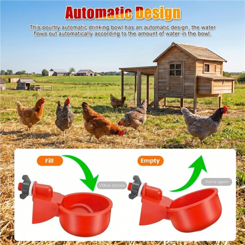 20 PCS Chicken Automatic Watering Cups Poultry Drinker Waterer Duck Quail Hen