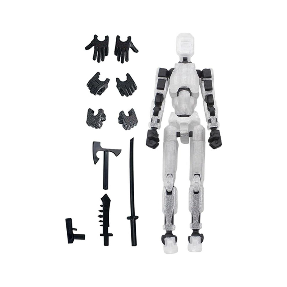 Robot Action Figure, 3D Printed With Full Articulation For Stop Motion Animation White 6032218041876