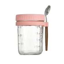 1pcs Breakfast Cup Container Airtight Oatmeal Jar with Cover and Spoon Portable Oatmeal Cup for Salads Cereal