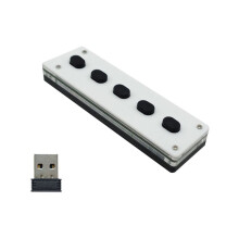 Silent Silicone Custom Programming Macro Keyboard 5-Keys Macropad Copy Paste USB Keypad,+USB+Wireless