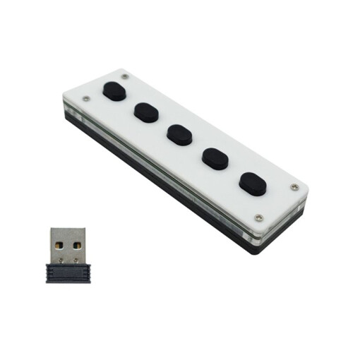 Silent Silicone  Custom Programming Macro Keyboard 5-Keys Macropad Copy Paste USB Keypad,+USB+Wireless