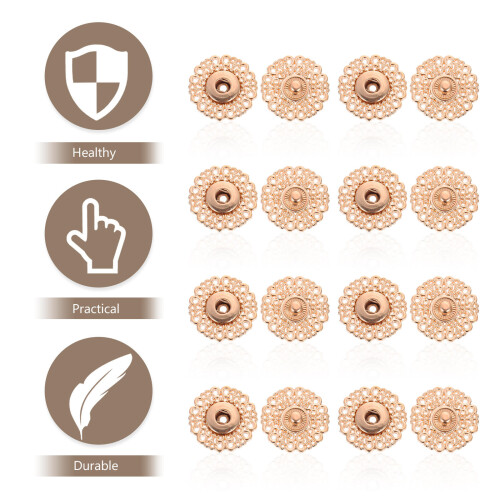 10 Pairs Metal Snap Button Invisible Snaps Fasteners Press Studs