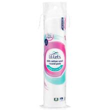 Lil-Lets Cotton Wool Round Pads, 100 Count, Certified Organic, 100% Pure Cotton