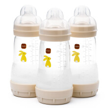 MAM Easy Start Anti-Colic Baby Bottles | 3 Pack (3 x 260) | Self-Sterlising Baby Milk Bottle | Medium Flow MAM Teats Size 2 | Newborn Essentials | Li