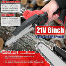 2025 21V 6inch Portable Electric Pruning Saws Small Wood Splitting Chainsaw Brush Motor One-handed Woodworking Tool for Garden Orchard