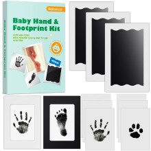 Nabance Baby Footprint Kit & Handprint Kit, 3 Inkless Ink Pads, 2 Photo Frames, 6 Imprint Cards, Safe for Baby Hands and Feet, Family Keepsake Gifts