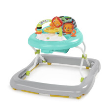 Bright Starts, Zig Zag Zebra Baby Walker with Removable Activity Toy Station, Adjustable Height, Easy-Fold Frame for Storage, Easy to Clean, Ages 6 m