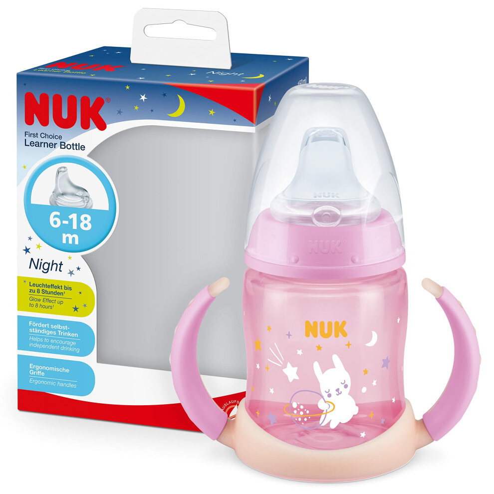 First Choice Sippy Cup Night | 6-18 Months | 150 Ml | Glow In The | Handles & Orthodontic Silicone Spout | Leak-Proof | Anti-Colic | Bpa-Fre Dark Nuk
