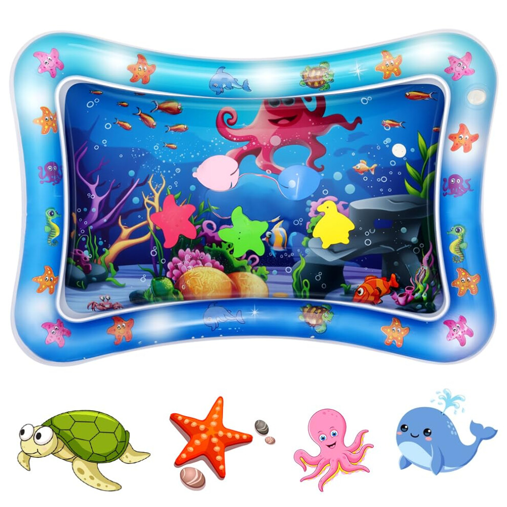Tummy Time Mat, Inflatable Tummy Time Water Mat, Newborn Toys Play Mat Baby Playmat Sensory Toy, Baby Water Play Mat For Infants And Toddlers 3 Aolso