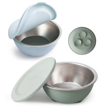 Moonkie Stainless Steel Baby Bowls with Silicone Lids & Suction Base | Seamless One-Piece Design | BPA-Free | 13oz | Dishwasher Safe | Weaning Essent