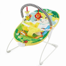 LADIDA Baby Bouncer, Bright and Colourful Safari Theme, Soothing Music and Vibration to Relax and Entertain Baby
