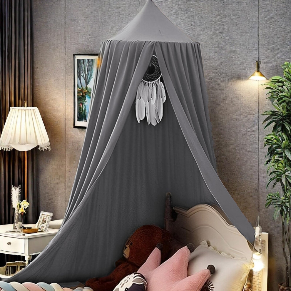 Kids Bed Canopy Round Dome 240Cm Bed Tent For Children, Girls Bedroom Accessories Canopy Bed For Bedroom Nursery Room Baby Crib Vercico