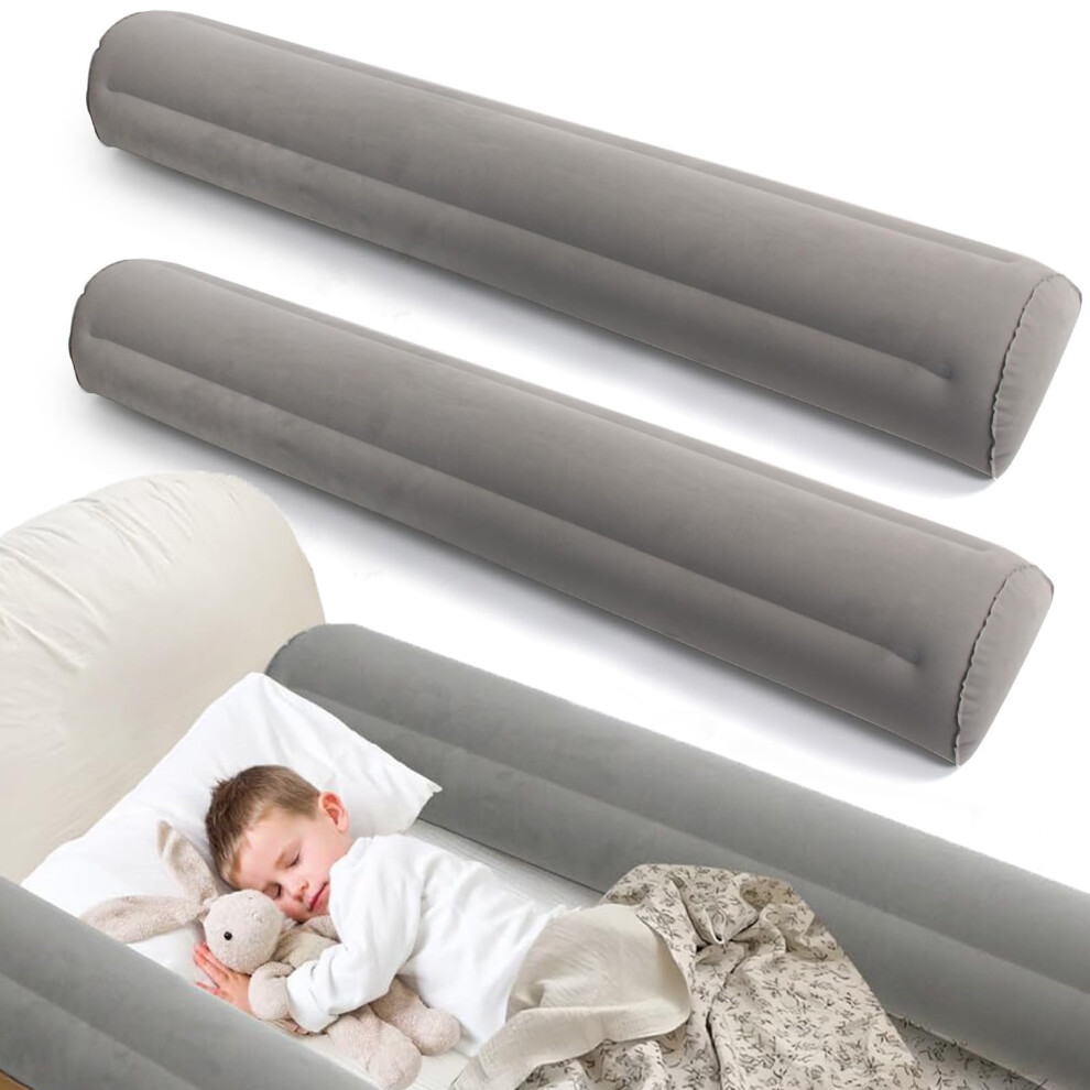 2Pack Inflatable Travel Bed Rails For Toddlers, Non-Slip Soft Flocking Blow Up Bed Rails For Kids | Toddler Bed Guard Rail For Full, Queen, K Szsmart
