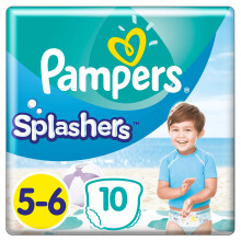 Pampers Size 5 Splashers Swim Pants, 10 Count, CARRY PACK, Do Not Swell In Water