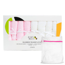 JM Bamboo Washcloths - 100% Bamboo, Ultra Thick 500gsm, 10x10 Inches, Baby Face Cloth, Flannels Face Cloth Pack 8, Gentle on Delicate Skin, Guards Ag