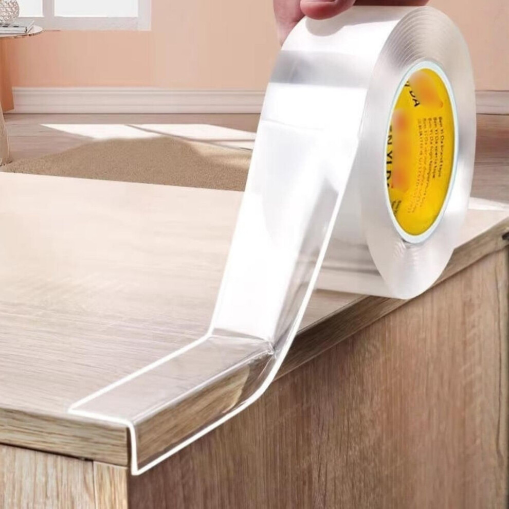 Clear Edge Protector Strip 20Mm X 3M Transparent Self-Adhesive Safety Bumper Guard Proofing Edge Corner Protector For Cabinet Doors Tables Issimober