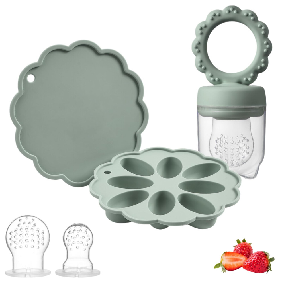 Baby Fruit Feeder Pacifier For Babies, Silicone Baby Food Feeder With Breastmilk Popsicle Mould, Teething Relief Dummy, Safe Self Feeding Weaning Set Orliver