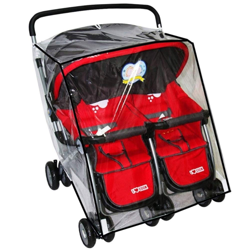 Universal Twins Stroller Raincover Double Raincover For Pushchair Side By Side Baby Stroller Rain Cover For Pushchair Pram Buggy Rainproof Dustproof Ipenny