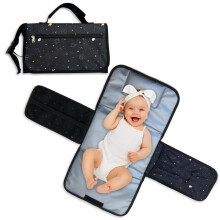 Weebub 3 in 1 Baby Travel Changing Mat – Lightweight, Waterproof & Foldable – Soft Padded Head Cushion with Carry Handle & 3 Storage Pockets – P