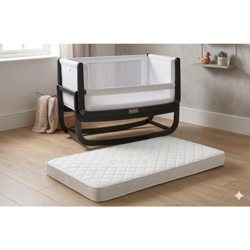 Baby Crib Mattress – Extra Thick & Soft Foam Mattress With Antibacterial Removable Cover, Replacment Mattress For Snuzpod 4; Colour Wh Restorology